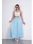 Tesettür Etek Uzun Çift Cepli Poplin Kumaş Beli Lastikli Iç Göstermez Etek Astarsız (90 Cm) 3