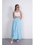 Tesettür Etek Uzun Çift Cepli Poplin Kumaş Beli Lastikli Iç Göstermez Etek Astarsız (90 Cm) 4
