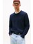 Erkek Slim Fit Bisiklet Yaka Dokulu Triko Kazak - Lacivert 1