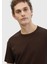 Kahverengi Bisiklet Yaka Düz Örgü Triko 3