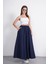 Tesettür Etek Uzun Çift Cepli Poplin Kumaş Beli Lastikli Iç Göstermez Etek Astarsız (90 Cm) 6