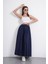 Tesettür Etek Uzun Çift Cepli Poplin Kumaş Beli Lastikli Iç Göstermez Etek Astarsız (90 Cm) 8