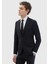 Siyah Düz Fashion Slim Fit Yün Karışımlı Takım Elbise 3
