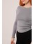 Yaka Detay Uzun Kollu Basic Gri Bluz 3