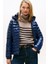 Kadın Slim Fit Kapüşonlu Şişme Mont - Lacivert 1