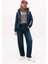 Kadın Slim Fit Kapüşonlu Şişme Mont - Lacivert 2