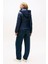 Kadın Slim Fit Kapüşonlu Şişme Mont - Lacivert 3