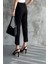 Kadın Dar Paça Pileli Kemerli Mevsimlik Kumaş Pantolon Siyah Siyah / 36 8