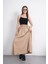 Tesettür Etek Uzun Çift Cepli Poplin Kumaş Beli Lastikli Iç Göstermez Etek Astarsız (90 Cm) 7