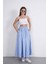 Tesettür Etek Uzun Çift Cepli Poplin Kumaş Beli Lastikli Iç Göstermez Etek Astarsız (90 Cm) 6