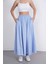 Tesettür Etek Uzun Çift Cepli Poplin Kumaş Beli Lastikli Iç Göstermez Etek Astarsız (90 Cm) 8