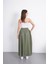 Tesettür Etek Uzun Çift Cepli Poplin Kumaş Beli Lastikli Iç Göstermez Etek Astarsız (90 Cm) 3