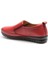 Kadın Ortopedik Yumuşak Taban Deri Triko Günlük Ayakkabı Kırmızı Kauçuk Taban 2
