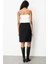 Kadın Triko Düz Basic Etek Siyah 4