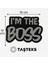 Taşlı Ütülenebilen Veya Sticker Olarak Kullanılabilen ' I'm The Boss ' Yazı Modeli 1