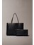 Kadın Iki Parçalı Küçük Tote Omuz Çantası - Siyah 1