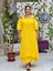 VL1900 Ip Askılı Ön Arka Dantel Vual Elbise Sarı 1