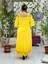 VL1900 Ip Askılı Ön Arka Dantel Vual Elbise Sarı 4