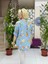 NC154553 Italyan Pamuk Keten Bluz Mavi 3