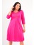 Kadın Yakası Güpürlü A Kesim Yarım Kol Viskon Günlük Midi Boy Büyük Beden Elbise Gecelik 5
