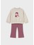 1-4 Yaş Kız Bebek Ikili Takım – Çiçek Detaylı Bej Şardonlu Sweat ve Pembe Bol Paça Tayt 4