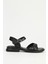 Siyah Kadın Deri Sandalet PC-54617 1