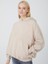 Kadın Soluk Efektli Oversıze Bej Sweatshırt 7