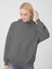 KadınSoluk Efektli Oversıze Koyu Grı Sweatshırt 10