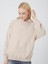 Kadın Soluk Efektli Oversıze Bej Sweatshırt 10