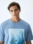 ErkekLogolu Baskılı Mavi T-shırt 10