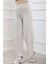 Bol Paça Kadın Pantolon Pamuk-Elastan Karışımıyla Rahat Kullanım Taş Renk 1