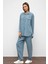 Çıt Çıt Kapamalı Salaş Soft Denim Ikili Takım Mavi 9378-TK 1
