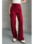 Kadın Yeni Sezon Yüksek Bel Klasik Bordo Kumaş Pantolon Bordo / Xl 4