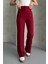 Kadın Yeni Sezon Yüksek Bel Klasik Bordo Kumaş Pantolon Bordo / Xl 5