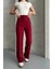 Kadın Yeni Sezon Yüksek Bel Klasik Bordo Kumaş Pantolon Bordo / Xl 6