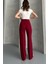 Kadın Yeni Sezon Yüksek Bel Klasik Bordo Kumaş Pantolon Bordo / Xl 8
