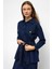 Geniş Paça Pantolon Denim Ikili Takım Koyu Mavi 9379-TK 4