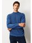 Erkek Yarım Balıkçı Yaka Önü Baklavalı Triko Kazak H.mavi 2