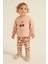 Kız Bebek Bisiklet Yaka Kiraz Desenli Alt Üst Takım (Sweatshirt & Tayt) - Pembe Uzun Kol Set 4