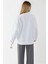 Kadın Baskılı Yuvarlak Yaka Sweatshirt White 4