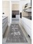 Dijital Baskılı Kaymaz Taban Yıkanabilir Kitchen-Home Yazılı Çerçeveli Gri Mutfak HALISI-D5017 1