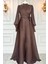 Efruz Abiye Elbise Koyu Kahve 1