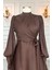 Efruz Abiye Elbise Koyu Kahve 2