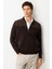 Erkek Hakim Yaka Göğsü ve Cebi Keçe Triko Yün Mont K.kahve 1