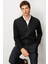 Erkek Hakim Yaka Önü Keçe Triko Mont Siyah 1