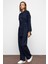 Apolet Detaylı Tunik Pantolon Denim Takım Koyu Mavi 9381-TK 5