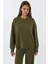 Kadın Modal Touch Basic Sweatshirt Haki Yeşil 1