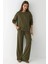 Kadın Modal Touch Basic Sweatshirt Haki Yeşil 3