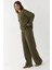 Kadın Modal Touch Basic Sweatshirt Haki Yeşil 5
