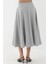 Kadın Fermuarlı Yüksek Bel Midi A-Form Etek Gri 5